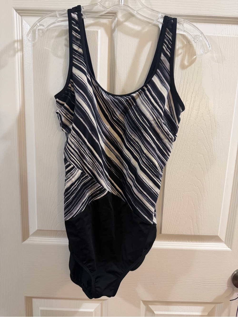 Lands' End Black and White Swimwear
